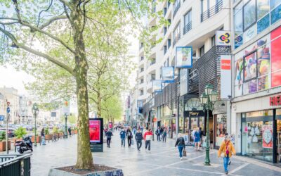 Het aantal bezoekers aan de Brusselse winkelstraten in 2023